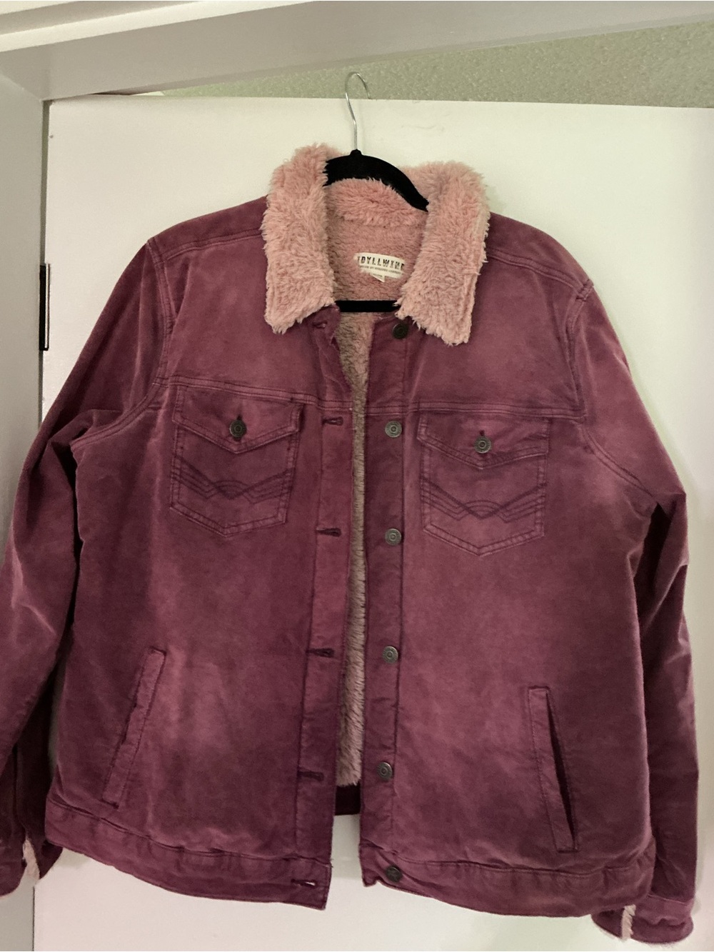 Idyllwind Dusty Mauve Faux-Shearling Jean Jacket